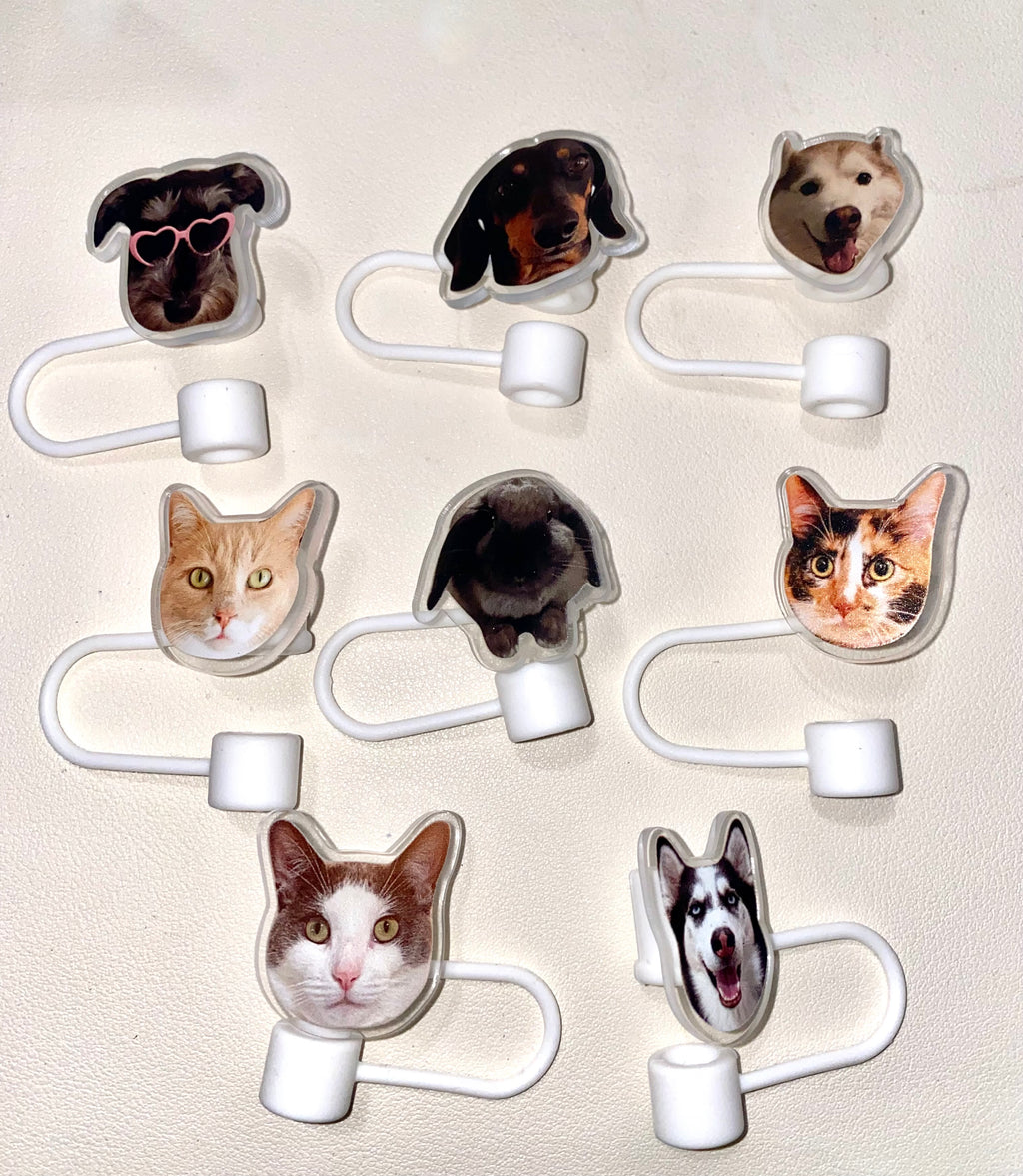 CUSTOM PET PORTRAIT STRAW TOPPER