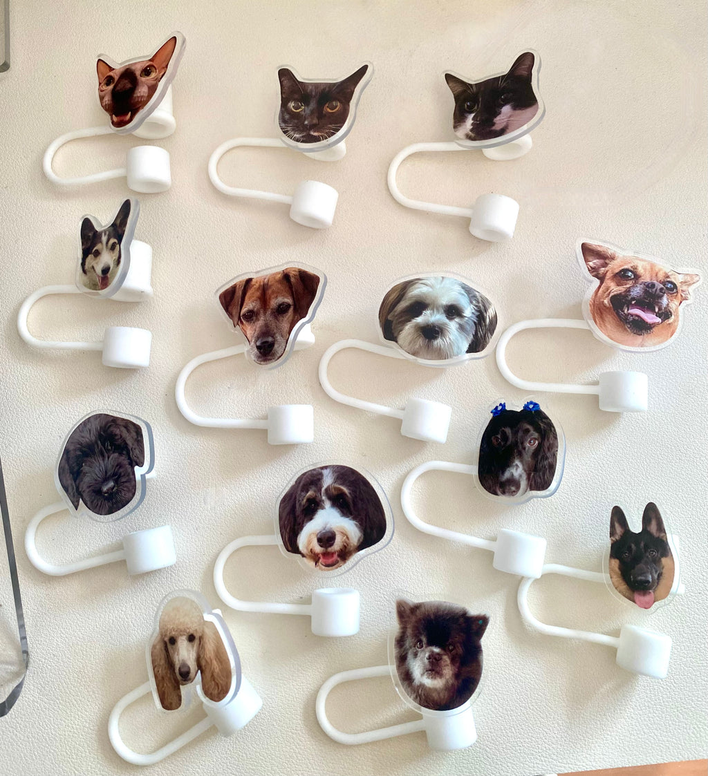 CUSTOM PET PORTRAIT STRAW TOPPER