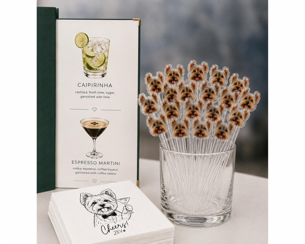 Custom Acrylic Drink Stirrers, Personalized Cocktail Stirrers, Stir Sticks, Pet Portrait Drink Stirrers, Custom Wedding Cocktail Stirrers